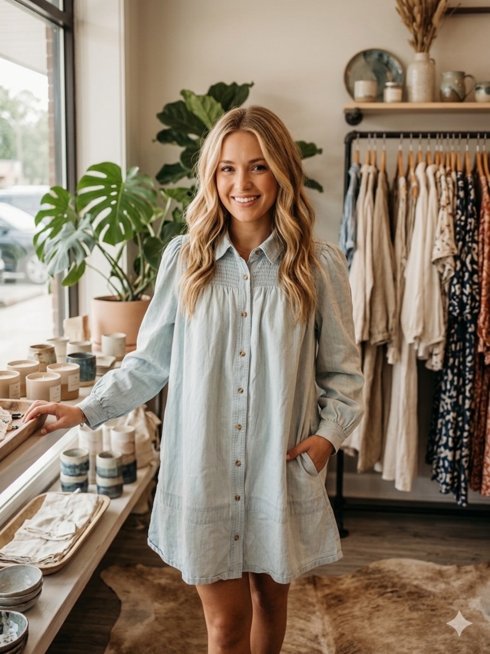 $90 Blue B Effortless Denim Babydoll Dress – The Perfect Nashville M